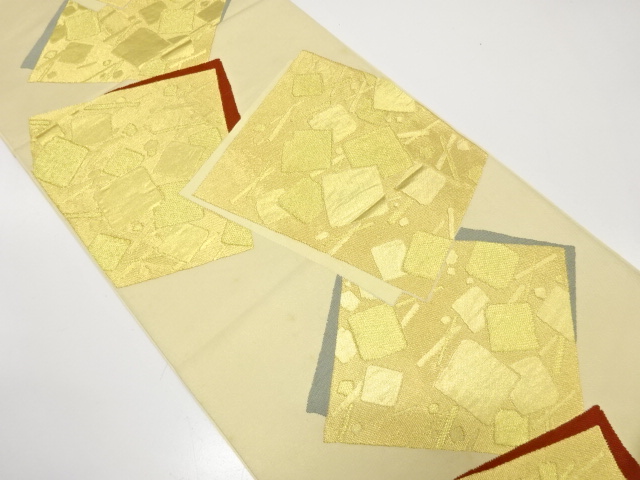 大特価品　川島織物製　色紙に箔散らし模様織り出し　袋帯